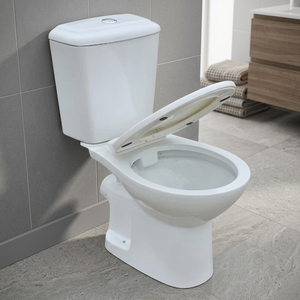 WC économique en céramique deux pièces, cuvette blanche, sanitaires de salle de bain, ensemble de toilettes 2 pièces - Product Image 1