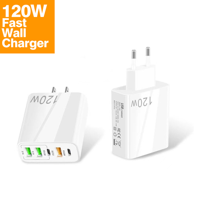 120W GaN USB Type C Laptop 100W Charger PD Fast Charge for Macbook Air M1 M2 Pro iPhone Samsung 65W Tablet Phone Wall Charger