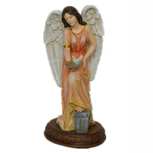 10 &quot;novo anjo da resina estátua do anjo da resina por atacado com Pombo