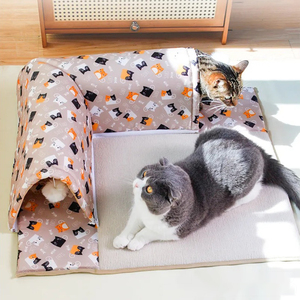 Fábrica personalizada doble túnel esquina <span class=keywords><strong>nido</strong></span> mascota gateando gato jugar y dormir túnel integrado gato <span class=keywords><strong>nido</strong></span> <span class=keywords><strong>cama</strong></span> para mascotas - Product Image 2