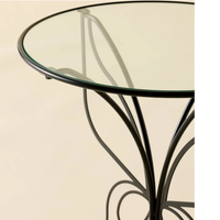 Mesa Auxiliar Redonda de Hierro Forjado Negro con Diseño de Mariposa Monarca para Sala de Estar, de Fábrica de Muebles China