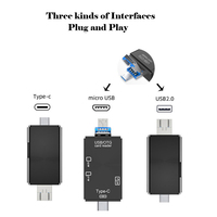 Lector de Tarjetas de Memoria 3 en 1 USB 2.0 Tipo C Micro USB TF Ranura SD Adaptador OTG 6 en 1 para Tableta Unidad Flash