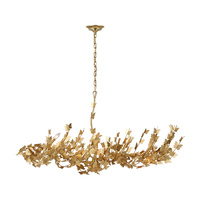 Lustre Papillon Moderne Doré en Laiton avec Branches et Feuilles d'Arbre pour Salon, Hôtel, Maison, Villa - Décoration Plafonnier