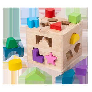 Children's Baby Educational Wooden 40-Piece Animals Nature Theme Thirteen-Hole Intelligence Box Geometric <b>Blocks</b> <b>Shape</b> - Product Image 5