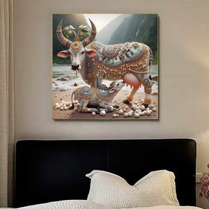 Venta al por mayor de fábrica: Cuadro de porcelana de cristal personalizado con diseño de ganado, vacas y animales, para decoración de sala de estar con LED - Product Image 6