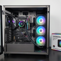 Ventilateur de refroidissement liquide pour processeur avec écran LCD de température ARGB, compatible avec les sockets LGA115x, 1200, 1366, 1700, 1851, 2011, AMD AM4, AM5, 360 mm, d'occasion