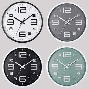 นาฬิกาแขวนผนังดิจิตอลทรงกลมพลาสติกวงกลมสามมิติขนาด12นิ้วแบบเรียบง่ายและเงียบสำหรับห้องนั่งเล่น - Product Image 3