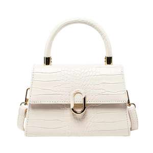 Bolso de Mano de PVC con Patrón de Cocodrilo y Diamantes en Relieve, de Lujo para Mujer, Modelo 2026, Tipo Saddle Bag - Product Image 3