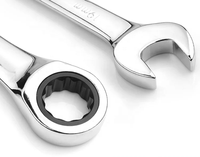 Juego de llaves de carraca de extremo abierto de acero inoxidable PONDRIO, llave Torx universal, llave de trinquete rápida industrial, zincada, 250 lb-pie máx.
