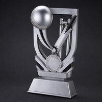 Trophée de cricket en résine en gros avec base en résine argentée et noire 17,0 cm pour cérémonie de remise des prix du championnat de cricket