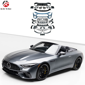 Kit carrosserie style SL63 <span class=keywords><strong>AMG</strong></span> pour <span class=keywords><strong>Mercedes</strong></span>-Benz <span class=keywords><strong>SL</strong></span> R232 <span class=keywords><strong>2023</strong></span>+ – Pare-chocs avant, diffuseur arrière, jupes latérales – Ajustement direct, ABS non peint - Product Image 1