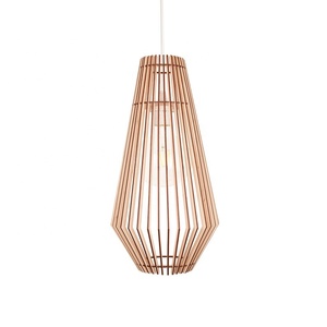 Lampe suspendue géométrique en bois, style scandinave, luminaire suspendu d'intérieur fait à la main pour le salon, décoration de la maison - Product Image 2