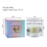 Neue Festliche Luxus-Duftkerzen im Glas mit LED, Gel-Wachs, Soja, Umweltfreundlich, Weihnachtsdekoration, Rauchfrei, Schöne Kerze