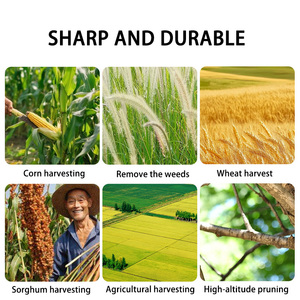 Faucille à manche en fibre de verre de qualité industrielle avec lame en acier au carbone pour la récolte agricole et la taille des jardins - Product Image 2