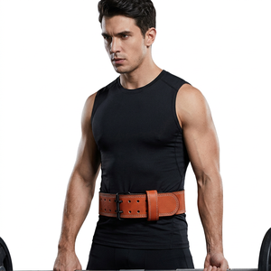 Wholesale Adjustable Comfortable Non-Slip Heavy Duty Breathable Cowhide Weightlifting Leather <b>Belt</b> Buckle Strong Gym Training - Product Image 1