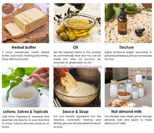 Robot culinaire électrique Magic Butter Maker 1.2L Kits de machine à infusion d'huile à base de plantes DIY Recipe SS304 Decarboxylation Machine - Product Image 6