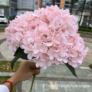 Fiori Artificiali di Ortensia Rossa per Matrimoni, Stile Francese, Decorazione Casa, Vendita all'Ingrosso - Product Image 2