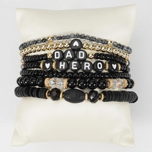 Pulseras de Cuentas de Joyería de Moda, Resina Acrílica, Chapado en Oro, Regalo para Hombres, Estilo Casual Unisex - Product Image 4