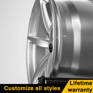 Ruedas de 5 radios forjadas personalizadas de 17-26 pulgadas para <span class=keywords><strong>Ferrari</strong></span> Lamborghini Porsche McLaren, llantas de aleación de lujo con labios profundos plateados pulidos - Product Image 2