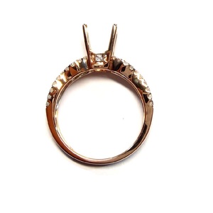 Engage OEM/ODM Design peu coûteux 18k Rose Gold 100% Natural Diamond Fine Jewelry Bagues de fiançailles semi-montantes pour dame - Product Image 3