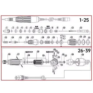 Motor de micromotor potente con cepillos de carbón y mandril para accesorio de pieza de mano de taladro de uñas Strong 210 102 105 35K 45K, juego completo - Product Image 2