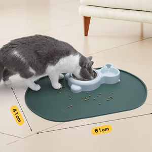 Vente flash Tapis d'alimentation pour animaux de compagnie en silicone durable, antidérapant, anti-fuite, grande taille, rond/carré - Product Image 1