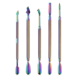 KADS 1 pièce Repousse-cuticules double face en acier inoxydable pour éliminer les peaux mortes, outil de nettoyage et d'entretien des ongles - Product Image 3