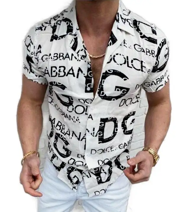 2022 Summer 3D Men's T-Shirt Digital Printing Interracial Avatar Men's Casual Solid Embroidered Short Sleeve Shirt