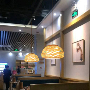 Abat-jour en rotin naturel fait main, lanterne de restaurant, luminaire de plafond, vente en gros de lustres, suspensions, luminaires suspendus - Product Image 3