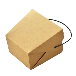 Ristoranti riciclabili servizio di consegna cibo contenitore secchi impilabili marrone Mini scatole da asporto cinesi - Product Image 4