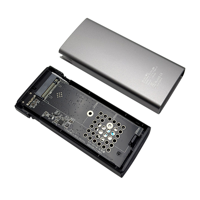 M.2 SSD Enclosure with SATA & NVMe Dual Mode USB 3.2 Gen2 Type-C Port Built-in Cooling Fan for 2280 SSD External Storage