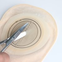 HEAGI Consommables médicaux Ciseaux courbes en acier inoxydable pour la barrière cutanée, ciseaux d'ostomie pour sac de colostomie et plaque de base de sac de stomie