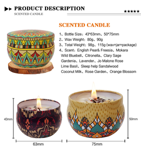 Hot Bán Hàng Du Lịch Quà Tặng Không Khói Thơm Nến Sáp Đậu Nành Tin Jar Hoa Thơm Nến Trong Số Lượng Lớn - Product Image 2