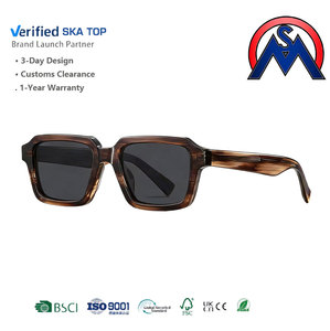 Occhiali da Sole Polarizzati da Uomo di Design Quadrati, Modello 2026 Più Venduto, con Montatura in Acetato e Naselli in Silicone (Sostituibili) - Product Image 1
