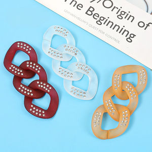 40*33mm Acrylique Rhinestone Givré Type U Anneaux de liaison Connecteurs de liaison rapides Anneau d'ouverture Accessoires de bricolage Boucle de chaussure - Product Image 2