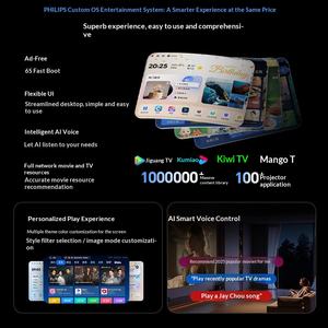 Projecteur Ultra-HD <span class=keywords><strong>4K</strong></span> pour la maison avec système d'exploitation Android, 2000 ANSI Lumens, stabilisateur Sky-Eye, mise au point automatique, design portable, version améliorée - Product Image 2