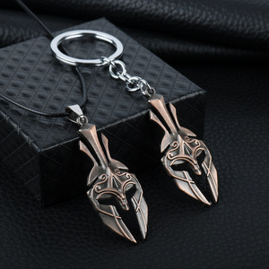 Nuova Collana Portachiavi Elmo Spartano Maschera Portachiavi Gioielli Portachiavi in Metallo per Auto Donna Uomo Supporto Anello - Product Image 1