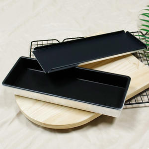 מותאם אישית מנות יחיד להתאמה אישית מלבן אלומיניום פיצה למגש אפייה עם מכסה - Product Image 2