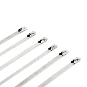 316L High Tensile Strength Metal Stainless Steel Locking Zip Tie 4.6x300mm