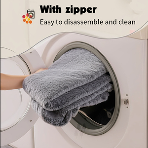 Sofá cama redondo para mascotas al por mayor, piel sintética de conejo esponjosa con funda de cojín extraíble lavable para perros y gatos pequeños - Product Image 5