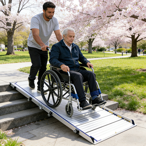 <span class=keywords><strong>Rampe</strong></span> pliante Simplywalk 300 kg, largeur 750 mm, surface antidérapante, <span class=keywords><strong>rampe</strong></span> extérieure, partenaire stratégique pour les rampes <span class=keywords><strong>d</strong></span>'accès EN12182 - Product Image 1