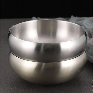 In acciaio inox oro argento insalatiere metallo Dessert Snack zuppa coreana riso Noodle Ramen ciotola cucina - Product Image 5