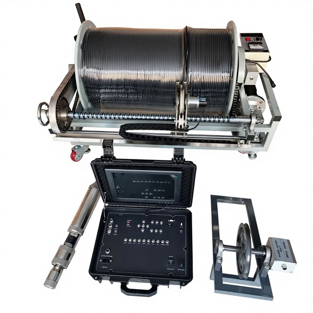 Technologically Advanced 55mm Underground Water Well Camera 12-inch Industrial Monitor, One-click Camera Switching.
