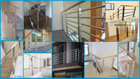 Poteau de balustrade HJ en acier inoxydable à tensionnement, économique, pour escalier et terrasse