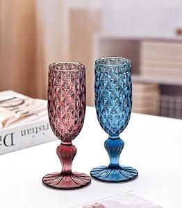 2025 classique bleu vert violet couleur Vintage sans plomb <span class=keywords><strong>goutte</strong></span> <span class=keywords><strong>d</strong></span>'<span class=keywords><strong>eau</strong></span> conception pour flûtes de verres à Champagne - Product Image 4