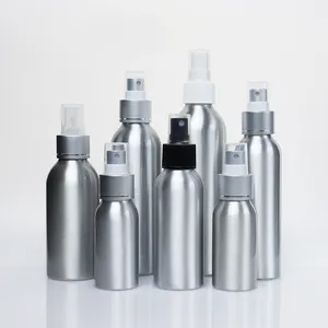 Garrafa de alumínio para bomba de óleo de loção cosmética com logotipo personalizado, garrafa pulverizadora de névoa fina de 40ml, 50ml, 100ml, 150ml, 200ml, 4oz, 8oz