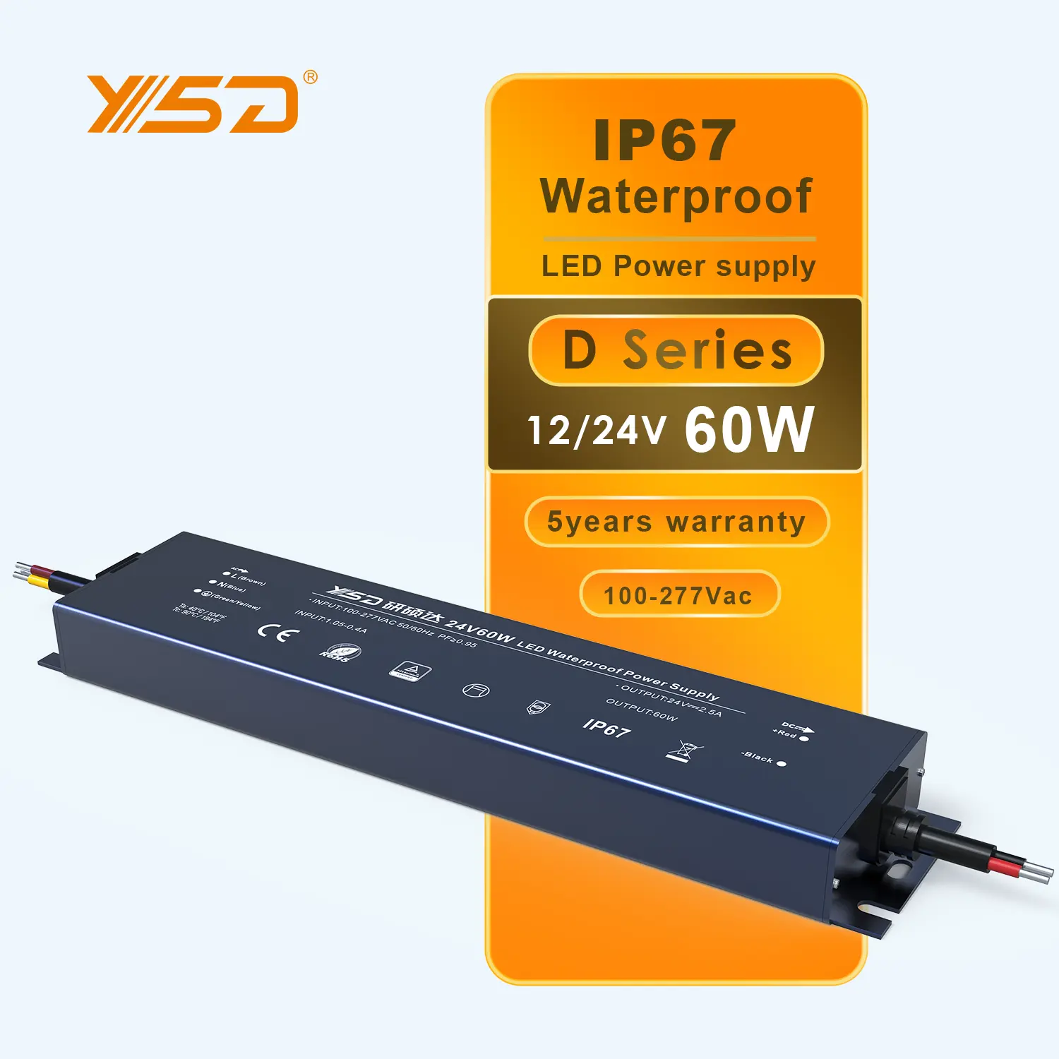 LED Ultra Thin Driver 300w thickness 23.5mm full voltage AC 100-277V Convert DC 12V 24V 300W Waterproof Slim LED Power Supply