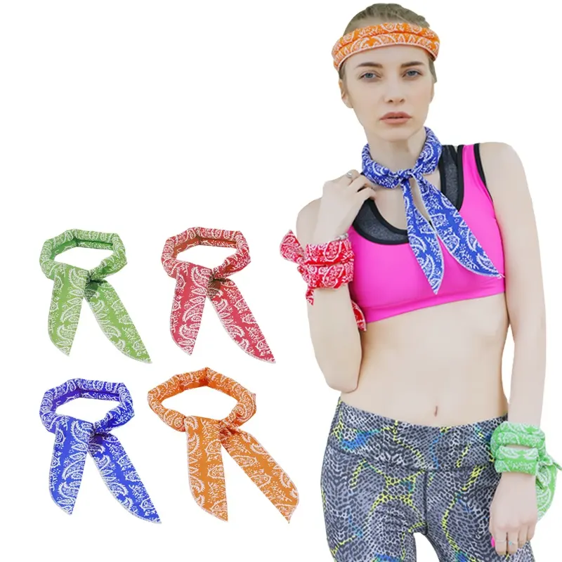 Verão Pessoas Esportes Pet Ice Cool Cachecol Pescoço Envoltório Headband Bandana Cooling Scarf