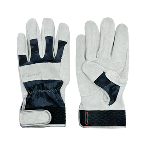 قفازات عمل مانعة للانزلاق من جلد البقر ، نخيل بطبقتين ، أشواك مضادة للنعومة للبستنة والبناء ، ناعمة ومريحة - Product Image 4