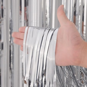 Cortina de Flecos Metálicos Plateados para Fondo de Fotografía, Accesorios para Cabina de Fotos para Cumpleaños, Bodas, Compromisos, Baby Shower - Product Image 2